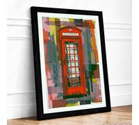 Red Box Among Ruins Eclectic Framed Wall Art Print A1 (84.1×59.4cm) Black, Wall Decor for Living Room, Bedroom, Office & Home, Ready to Hang, Art Gift