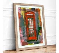 Red Box Among Ruins Eclectic Framed Wall Art Print A1 (84.1×59.4cm) Oak, Wall Decor for Living Room, Bedroom, Office & Home, Ready to Hang, Art Gift