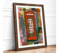 Red Box Among Ruins Eclectic Framed Wall Art Print A2 (59.4×42cm) Walnut, Wall Decor for Living Room, Bedroom, Office & Home, Ready to Hang, Art Gift