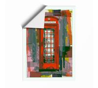 Red Box Among Ruins Eclectic Unframed Wall Art Print A2 (59.4×42cm), Wall Decor for Living Room, Bedroom, Office & Home, Art Gift