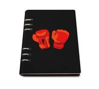 Red Boxing Gloves A5 Refillable Notebook Ruled Paper Writing Journal Binder 90 Sheets 6-Ring