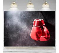 Red Boxing Gloves Backdrop Boxer Dark Black Wall Sport Gym Photo Background Party Decorations Retirement Birthday Photographic 240X180cm