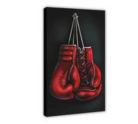 Red Boxing Gloves Canvas Poster for Living Room Decor Gift | Frame-style, Multiple sizes, Multiple frame styles, Wall Art, Decor Print, Living Room Decor