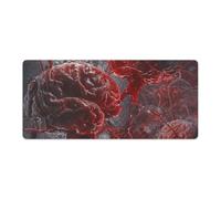 Red Brain Nerve Desk Mat with Stitched Edges, Rubber Mouse Mat for Keyboard Mats Non-Slip Waterproof Desk Pad Office Supplies Large Gaming Mouse Pad for Home Work