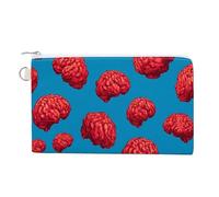 Red Brains Pattern Portable Coin Purse Pouch Funny Zero Wallet with Zipper Lightweight Organizer Bags for Women Men