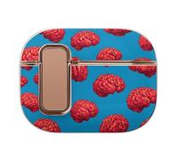 Red Brains Pattern Printed Shockproof Protective Cover Compatible with Airpods Pro 2 Funny Earbud Case