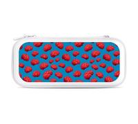 Red Brains Pattern Printed Switch Carrying Case with 15 Game Cards Slots Portable Storage Cases Gaming Travel Accessories