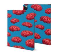 Red Brains Pattern Printed Tablet Cases Compatible with iPad Series Pencil Holder Slim Trifold Stand Protective Cover