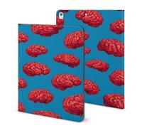 Red Brains Pattern Printed Tablet Cases Compatible with iPad Series Pencil Holder Slim Trifold Stand Protective Cover