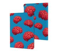 Red Brains Pattern Printed Tablet Cases Compatible with iPad Series Slim Trifold Stand Protective Cover