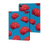 Red Brains Pattern Printed Tablet Cases Compatible with iPad Series Slim Trifold Stand Protective Cover