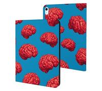Red Brains Pattern Printed Tablet Cases Compatible with iPad Series Slim Trifold Stand Protective Cover