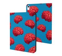 Red Brains Pattern Printed Tablet Cases Compatible with iPad Series Slim Trifold Stand Protective Cover
