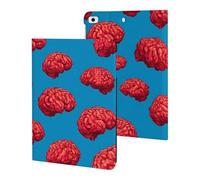 Red Brains Pattern Printed Tablet Cases Compatible with iPad Series Slim Trifold Stand Protective Cover