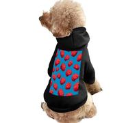 Red Brains Pattern Warm Dog Hooded Sweatshirt with Hat Soft Pet Pullover Clothes for Small Medium Large Pets
