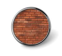Red Brick Wall Texture Badges Pin, Personalized Exquisite Round Badge, 1 Inch Button Pins for Women And Men, Decorative Metal Round Brooch for Clothing, Backpacks, And Hats
