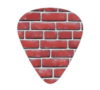 Red Brick Wall Texture Guitar Picks Gift Set - Smooth Durable Plectrums For Acoustic, Electric & Bass Guitar, Perfect Present For Guitar Lovers & Musicians