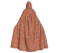 Red Brick Wall Texture Halloween Adult Hooded Cloak - Economic Makeup Ball Stage Costume Role Playing Costume