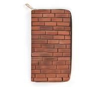 Red Brick Wall Texture Leather Wallet, Bifold Stylish Wallets, Credit Card Holder for Passport Covers, Purse Passport Bag for Men Women