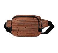 Red Brick Wall Texture Square Double-Layer Waist Bag with Adjustable Strap.Zipper Fanny Pack -Multi-Pockets.Chest Bag-sports Waist Bag for Hiking Jogging Running.
