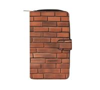 Red Brick Wall Texture Wallet Multifunctional Wallets for Men Compact Wallet Purse Passport Bag