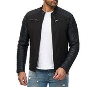 RED BRIDGE - Black Men's Synthetic Leather and Polyester Jacket