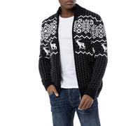 Red Bridge Men Cardigan Norwegian Slim-Fit Plaid Reindeer