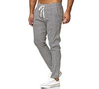 RED BRIDGE - Men's Elastic Thin Check Pants - Grey