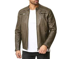 RED BRIDGE Men's Jacket Slim-Fit Casual Faux Leather Cotton Biker Modern Coats
