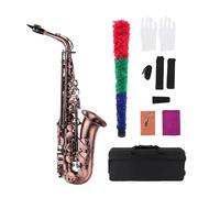 Red Bronze Bent Eb Alto Saxophone E-flat Sax Carved Pattern Woodwind Instrument With Carry Case Brush Sax Accessories
