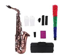 Red Bronze Bent Eb Alto Saxophone E-flat Sax Carved Pattern Woodwind Instrument With Carry Case Saxophone for Student