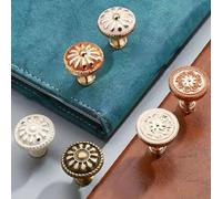 Red Bronze Kitchen Cabinet Knobs Cupboard Door Zinc Alloy Handles Vintage Wardrobe Furniture Handle Desk Kitchen Drawer Handles(AmberWhite)
