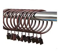 Red Bronze Metal Drapery Curtain Rings With Clips Interior Diameter 38mm/1.5 Inch Electroplating Processing 20PCS