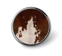 Red Brown Cowhide Button Pin Personalized Metal Lapel Pins Badges Classic Round Brooch Pin Novelty Unique Enamel Pins Cute Funny Pinback Button Badge for Jackets Backpacks Bags Coat