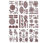 Red Brown Lace Stickers Women Body Chest Art Temporary Flower Girl Waist Bracelets Stickers