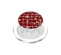 Red Buffalo Tartan Plaid Snowflake Christmas Winter Pattern PopSockets PopGrip for MagSafe