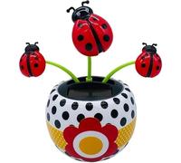 Red Bug Solar Powered Dancing Flower for Car, Car Windowsill Decoration Desktop Solar Dancing Ornament,Solar Dancing Figurines, Automatic Swinging Car Dashboard for Solar Power Kits,Funny Ornaments