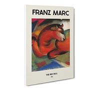 Red Bull By Franz Marc Canvas Print | Gallery Wrapped 30mm Frame Wall Art | 24x16 inches | Ready to Hang | Classic Animals Picture | Living Room Bedroom Lounge Office