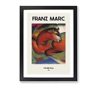 Red Bull By Franz Marc Exhibition Museum Painting Framed Wall Art Print, Ready to Hang Picture for Living Room Bedroom Home Office Décor, Black A2 (64 x 46 cm)