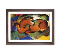 Red Bull by Franz Marc Framed Print | A2 Walnut Framed Wall Art | Ready to Hang | Modern Nature Picture | Living Room Bedroom Lounge Office