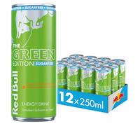 Red Bull Energy Drink Green Edition, Sugar Free, Curuba Elderflower Flavour, Pack of 12 - 12 x 250 ml I Stimulates Body and Mind