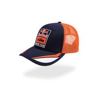 Red Bull - KTM Turbo Trucker Cap - Unisex - One Size - Curved Visor - Adjustable Snap Closure, blue/orange, One Size