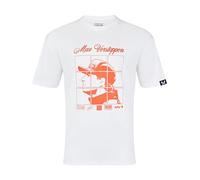 Red Bull Racing F1 Max Verstappen Puzzle T-Shirt - Exotic Orange/White