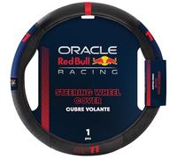 Red Bull Racing Steering Wheel Cover - Universal Fit, Perforated Leather with Cloth Grips, Sporty Design, Protects & Enhances Your Vehicle’s Style (RBSWC002SPBR)