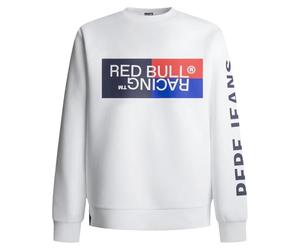 Red Bull Racing X Pepe Jeans Men's RBR COLOUR BLOCK GRAPHIC CREW Sweatshirt, White (WHITE), M