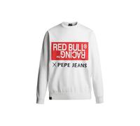 Red Bull Racing X Pepe Jeans Men's RBR Intarsia Logo Knit Crew Neck Knitwear, White (Off White), X-Large