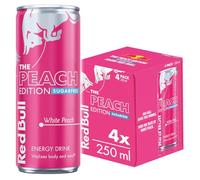 Red Bull Energy Drink Sugar Free Peach Edition White Peach 4 x 250ml