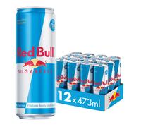 Red Bull Sugar Free 473ml Can Pack of 12 - Carbonated, With Taurine, Vitalizes Body and Mind, Pasteurised