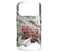 Red Buses London UK Travel Design B&W Vintage Case for iPhone 17 Pro