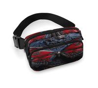 Red Butterfly Fanny Pack Belt Bag with Adjustable Strap Fashion Waist Bag for Outdoor Sports Hiking, white, 20x13cm, Full Printed Waist Bag